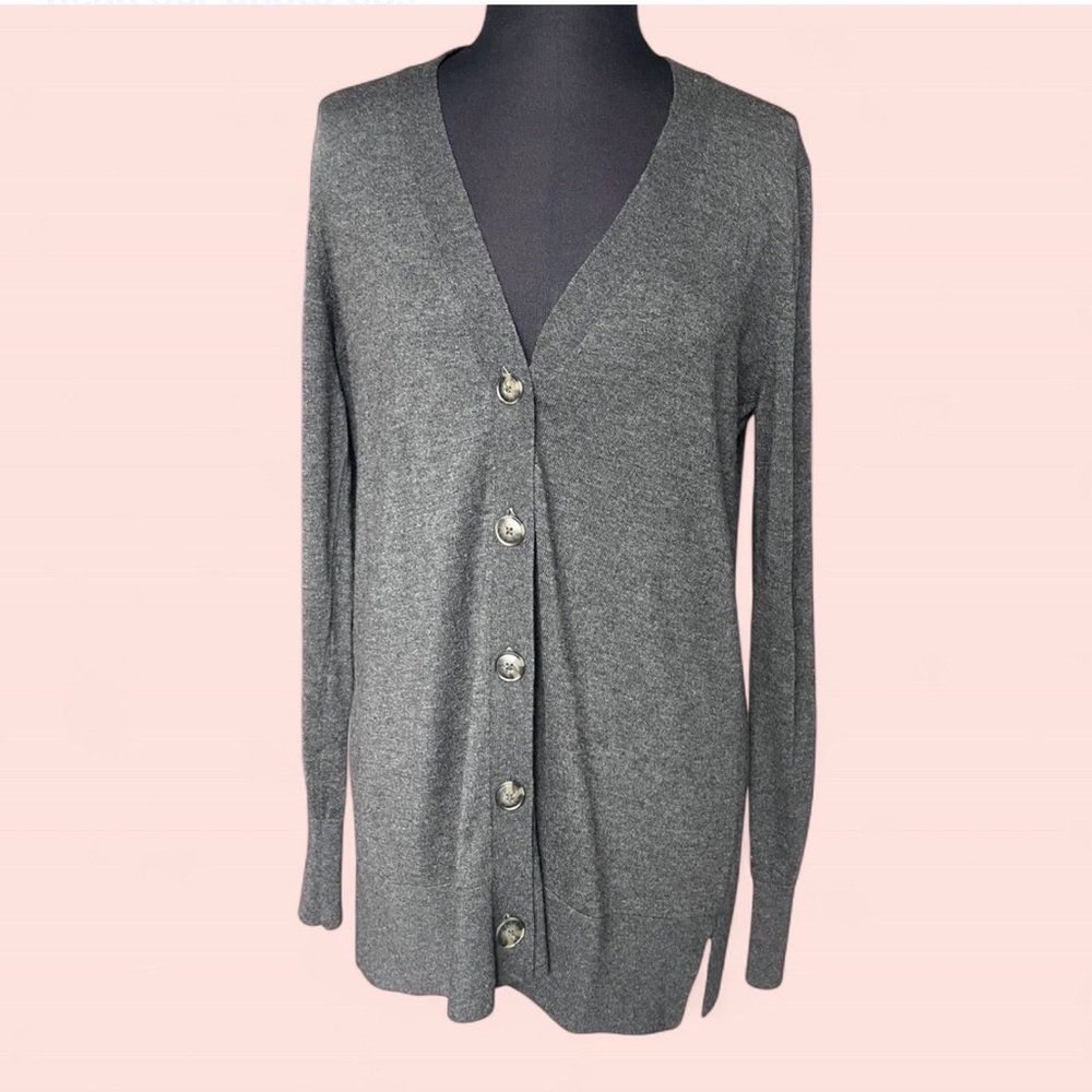 Tahari Dark Gray Knit Cardigan